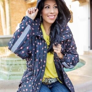 CAbi Hooded Jacket Raincoat Sz XS